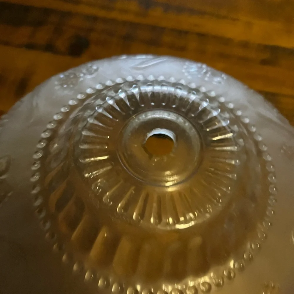 Vintage Frosted Glass with clear design Lamp shade